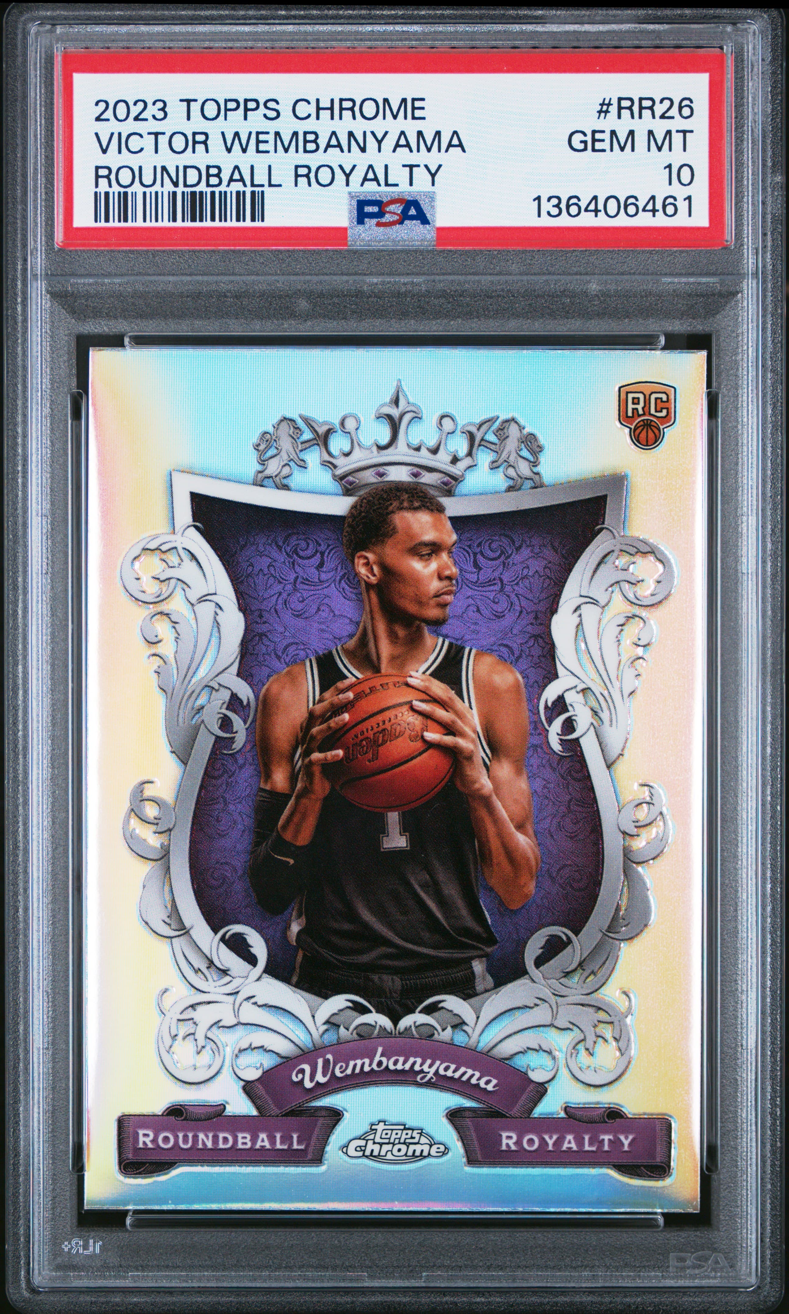 2023 Topps Chrome Wembanyama Roundball Royalty PSA 10